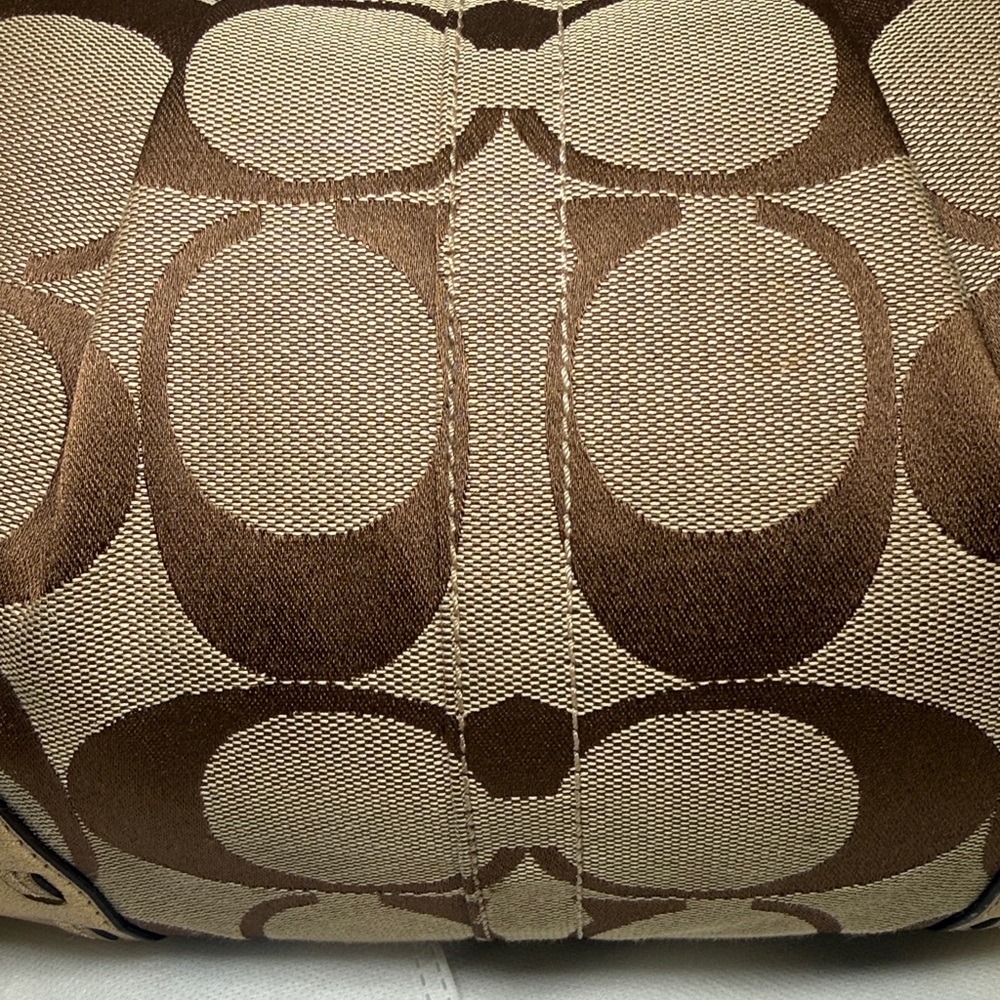 Coach Ergo Signature Jacquard Pleated Brown Canvas Hobo Metallic C0882-12227 - Picture 13 of 16